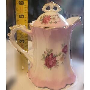 Vintage STINTHAL Pottery Creamer Pitcher Floral Roses Vintage